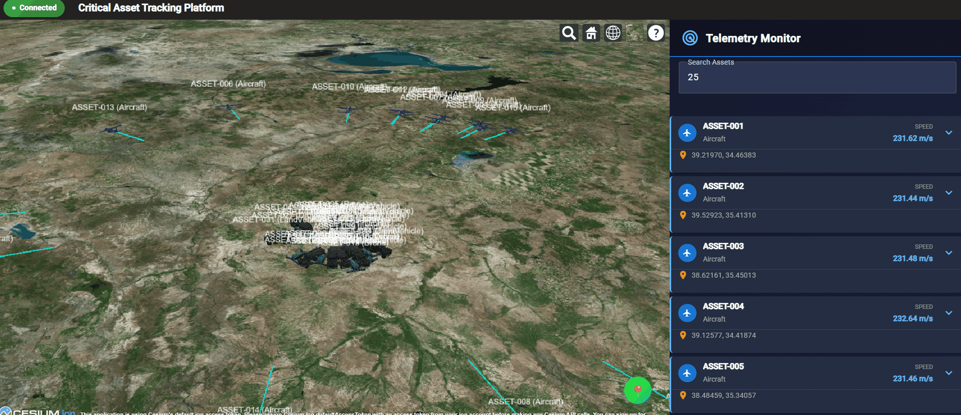Filtering and zooming in an asset